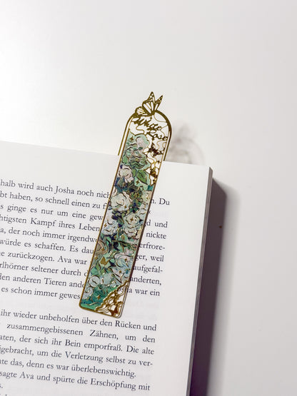 Metall Lesezeichen in Gold mit floralem Muster